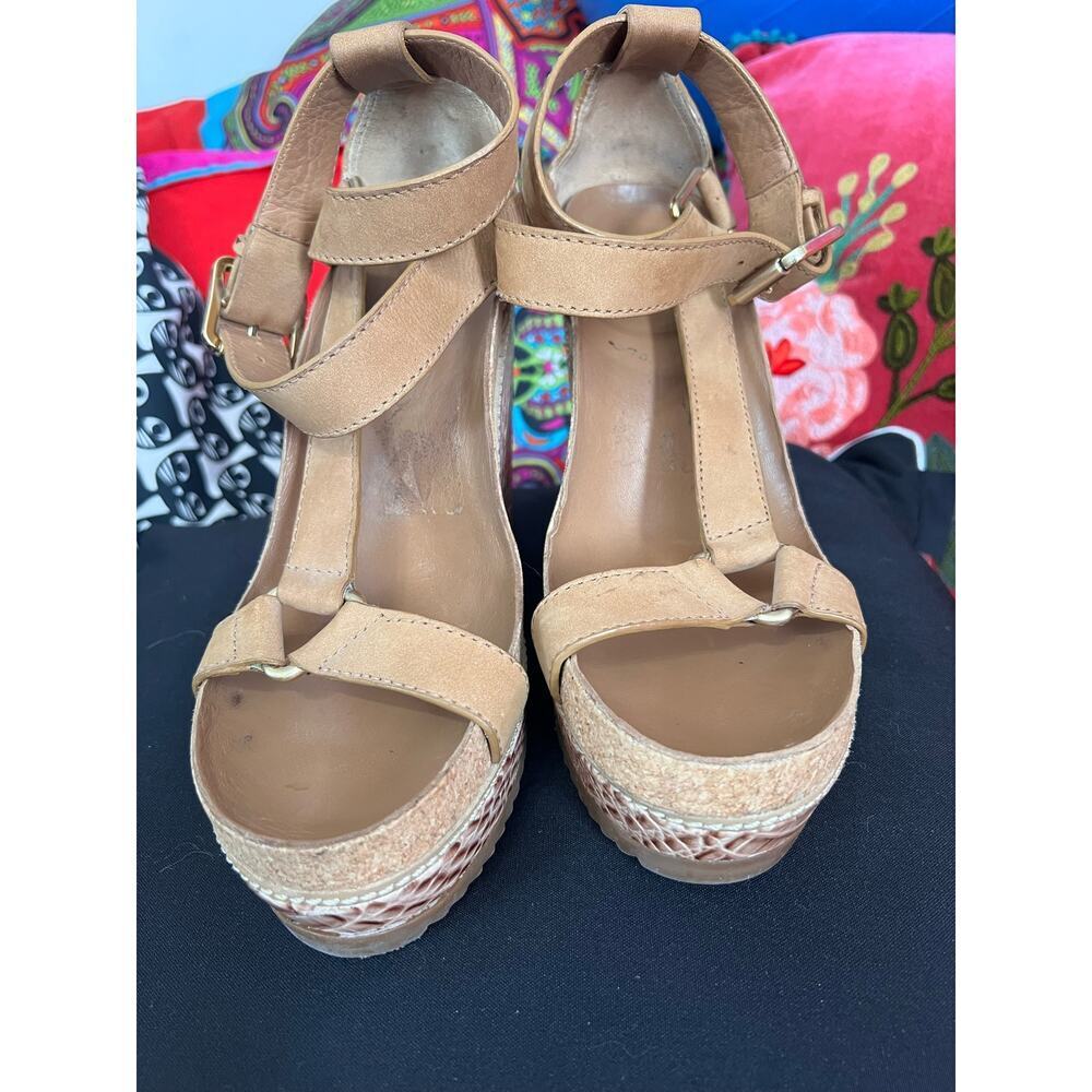 Tory Burch Tan Wedge Sandals - Picture 3 of 14